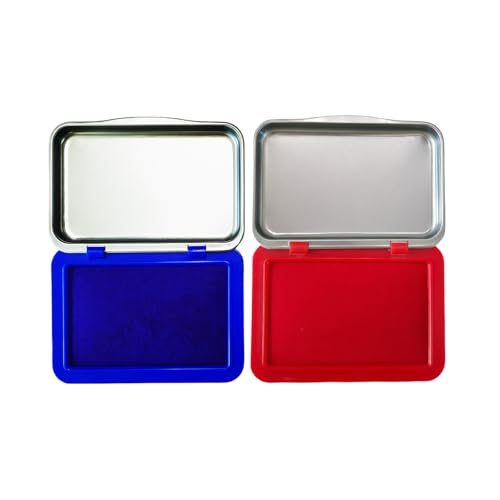 2PCS Egg Date Marking Stamp Ink Pad, 2.95 x 2.16 inches, for Fresh Eggs, 2 Pack (Blue&RED) - color: Blue&red