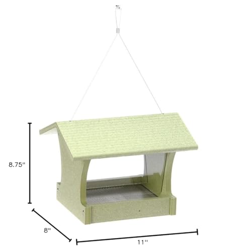 Birds Choice GSHF200 Hopper Feeder, Recycled Hanging Bird Feeder, Medium, Sea Salt | Made in the USA, Recycled Plastic Construction, Simple to Fill, Weather-Resistant for Year-Round Backyard Use - color: Sea Salt