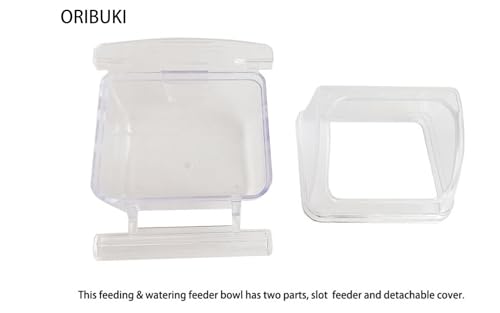 4 Pack Bird Feeders for Cage No Mess Parakeet Food Bowl with Cover Clear Hanging Parrot Water Dispenser Perch Cup Waterer Bird Dishes Seed Cage Cups Slot Replacement Feeder Bowls - color: Clear Bird Cage Bowl Pack of 4