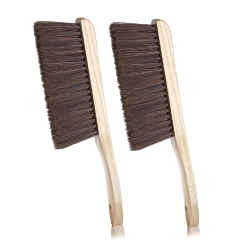 Rbenxia Wooden Handle Bench Brushes Soft Household Dust Cleaning Brushes | Soft Bristles,Fireplace,Sofa,Furniture,Workshop,Woodworking,Horse Hair Brushes,Bed,Cabinet,Car,Clothes,Coat,Counter,Desk - color: Brown