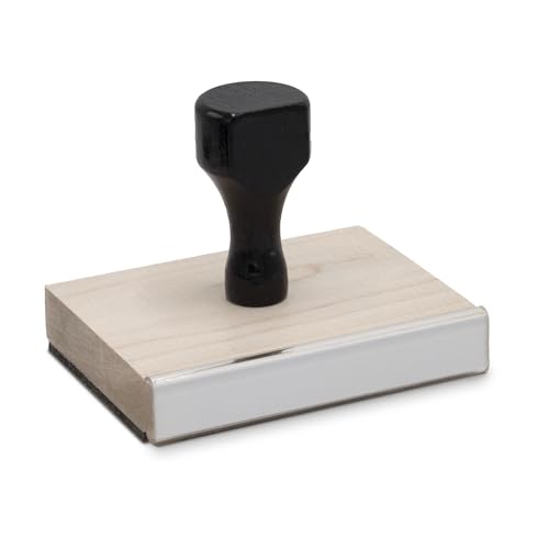 Infusion Custom Text Traditional Wood Stamp with Plastic Handle, 2" x 3" - size: 2" x 3"