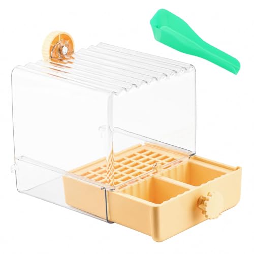 Bird Bath for Cage, 6.5 x 6.5 x 7.5 Inch, Clear Parrot Parakeet Bird Bath | For Small to Medium Birds Cockatiels, Budgie, Quaker, Conure, Lovebirds, Finches, Bird Feeder Scoop Included