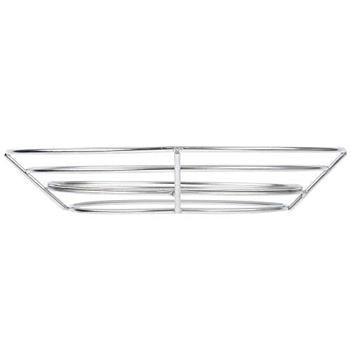G.E.T. Oval Stainless Steel Basket with Solid Bottom and Wire Baskets | Dishwasher safe, Raised base stable, Oval shape versatile, Great for Sandwiches, Fries, Appetizers and Table Service - color: Stainless steel, size: 12.5" x 9.25", style: Modern