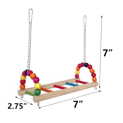 Bird Swing Conure Toys, Parrot Climbing Hammock for Parakeet, Lovebird, Budgie, Cockatiel, Conure, Small Birds - color: ColorfulBirdswing