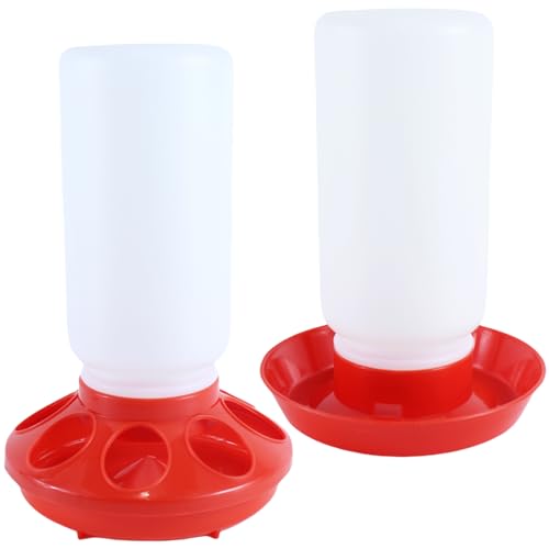 Automatic Chicks Feeder and Waterer Set, 1L, Indoor Chicken Water Bottle and Feeder for Baby Chicks, Ducks, Quail, No-drip Design