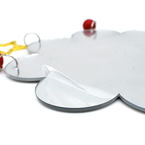 Chicken Toys for Hens Birds Swing Hanging Mirror Toys with Bells Star Pendant for Rooster Parrot Suspending Pecking Toy Chicken Pecking Toy