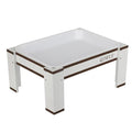 Large Chicken Picnic Table Feeder with Removable Plastic Tray | Coop Accessories Must Haves,Poultry Feeders No Waste,Chicken Food Dispenser - color: White-Brown