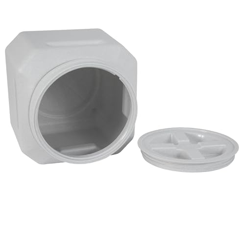 Vittles Vault Traditional Pet Food Storage Container For Dog Kibbles/Bird Seed/Oatmeal/Rice/Flour/Cereal, BPA Free Plastic, Sealed Airtight For Cat Food, Up To 30 lb, Made in USA, With Scoop, Gray - size: 30 Pounds