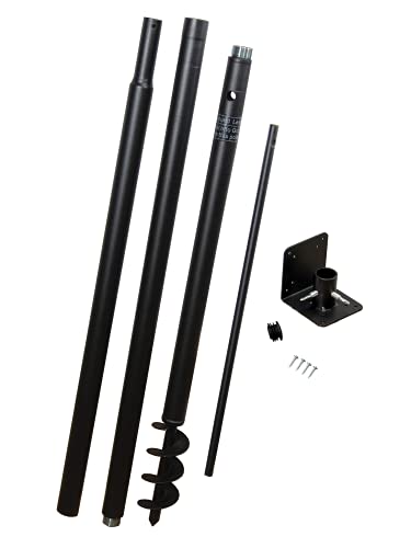 Ultimate Eastern and Western Bluebird House with Universal Mounting Pole Kit - Garden Birdhouse and Pole Combo (Blue and Gray)