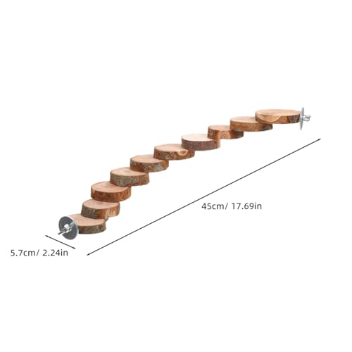 Balacoo Parrot Ladder, Bird Platform Perch, Hamster Platform, Parakeet Cage Toy, Bird Cage Natural Wood Ladder, Standing Perch (10 Steps)