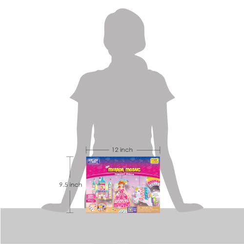 Imagimake Mirror Mosaic - Princess & Unicorn, 10 Templates, 950+ Stickers | Mess-Free Craft Activity, Screen-Free Creative Play, DIY Art Kit for Kids, Birthday Gift for Girls Ages 3,4,5,6,7 Years Old - style: 1. Princess & Unicorn