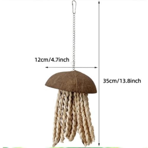 Bird Chew Toys, Coconut Shell with Corn Husks for Parrot Beak Grinding, Coconut Shell Shredding Toy for Parakeet Lovebird Conure Budgies Cockatiel (1-Pack) - color: 1-Pack