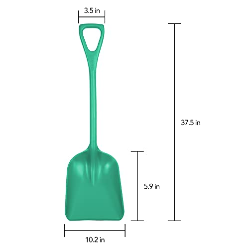 Remco Hygienic Square Point Shovel, Polypropylene Blade, 23 1/2 in L, Green 69812-1 Each - color: Green, size: 10 inch Blade