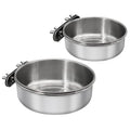 Medium+Large Bird Feeding Dish Cups,Parrot Food Bowl Cage with Clamp Holder Stainless Steel,Birdcage Coop Water Feeder for Cockatiel Parakeet Macaw Finches Lovebirds Small Animals (1 Pack, M+L) - color: 1 Pack, size: Medium+Large