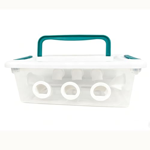 Quail Chick Port Feeder Compatible with DIY Bucket Pail Bin Container Coturnix - Set of 16 (2in) - size: 2in