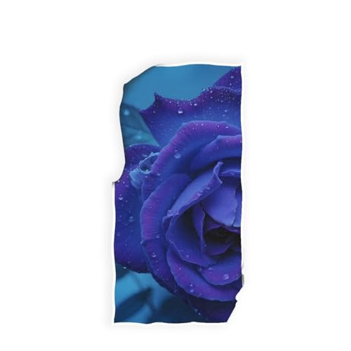 senya Blue Rose Hand Towel Ultra Soft Luxury Towels for Bathroom 30"x15" - color: Blue