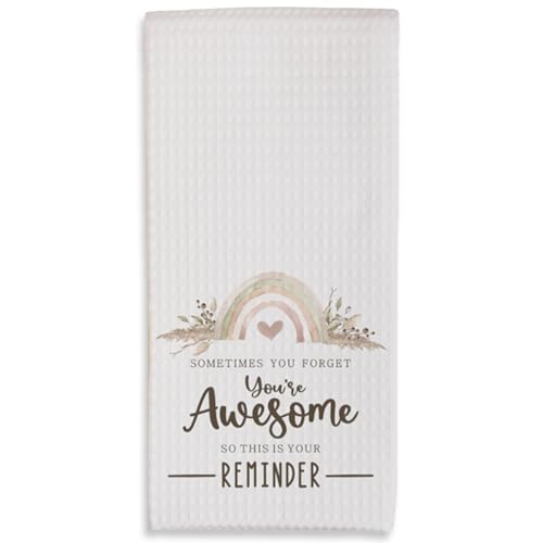 Kitchen Towels - Sometimes You Forget You're Awesome So This Is Your Reminder - 16 x 24 Inches Kitchen Hand Dish Towels - Decorative Absorbent Fast Drying Dishcloth - Gift For Friends Family - A38 - color: You're Awesome