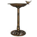Backyard Expressions Outdoor Garden Bird Bath with Bird - Bronze - Weather Resistant Polyresin - 30 Inch - color: Bronze