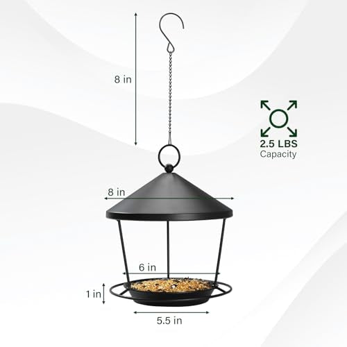 DoReFaSolWild Bird Feeders Hanging Balcony Bird Feeder Hanging Bird Bath | Bird Feeder for Outdoor Hanging Bird Bath and Feeder with Chain and Hook Hanging Bird Feeder with Roof Bird Feeder For Patio - size: M