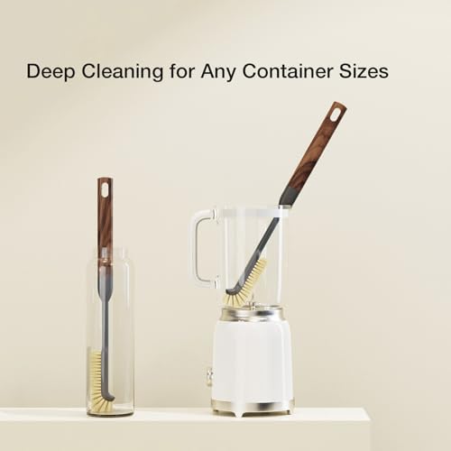 Cleaning Brush, Diveotree Hard Bristle Brush for Deep Cleaning Grout, Sink, Cup, Teapot, Bottle, Blender, Multi-Purpose Brush wih Long Handle for Kitchen (Black-2Pack) - color: Black-2pack