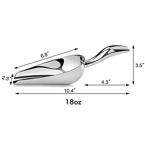 New Star Foodservice Restaurant Grade Stainless Steel Bar Ice Flour Utility Scoop, 18-Ounce - size: 18-Ounce Stainless Steel