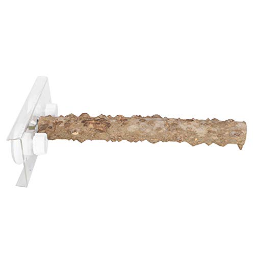 Parrots Outdoor Portable Wood Perch 30CM Pet Bird Shower Standing Rod with Suction Cup