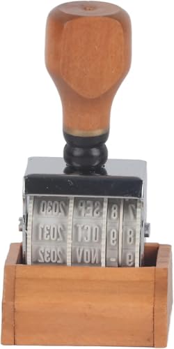 DIY Date Stamp，Roller Date Stamper Day Month Year，Library Stamp Egg Stamp Time Stamp Scrapbooking Stamps for Scrapbooking Wooden Stamps（for 2026-2037 Year or 2025-2036）