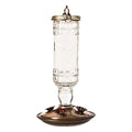 Perky-Pet Antique Glass Bottle Hummingbird Feeder - Outdoor Garden Décor Hummingbird Feeder - 8107-1SR - 10 Fl Oz Nectar Capacity - Durable Humming bird Feeder for Backyards, Porches, Decks, Hooks - style: Clear Bottle
