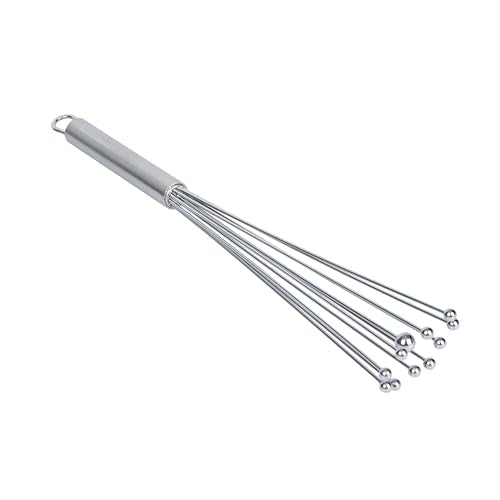 Restaurantware 12.5 in Stainless Steel Ball Whisk - German Standard Egg Beater with Ergonomic Handle, Dishwasher Safe - Manual Mixer Cooking Whisk for Baking, Stirring, Sauces, Beating - color: Ball Whisk, size: 12 1/2"