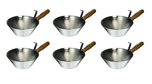 Kraft Tool Co. PL804 Galvanized Steel Bucket Scoop with Wood Handle, 6-Pack