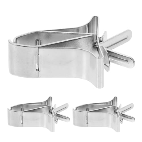 CLISPEED 3Pcs Stainless Steel Bird Cage Food Clips for Parrot Vegetable Holder Food Fixing Clips for Small Birds Easy Installation for Clean Cage Feeding