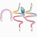 3pcs Nopikku Gradient Bendable Bird Rope Perches Climbing Rope Toys Fun Bird Cage Accessories for Parakeet Lovebirds Cockatiels Budgies Play (2 Long + 1 Short) - size: 3pcs