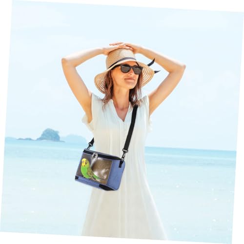 VANZACK Transparent Parrot Carrier Cross Body Pouch Portable Outdoor Bird Cage with Zippered Closure and Adjustable Shoulder Strap for Travel Camping Hiking