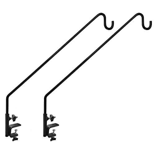 2 Pack Heavy Duty Extensible Adjustable Deck Hooks for Hanging Bird Feeders, Plants, Suet Baskets, Wind Chimes, Lanterns - size: 43in Long Deck Hook-2 Packs