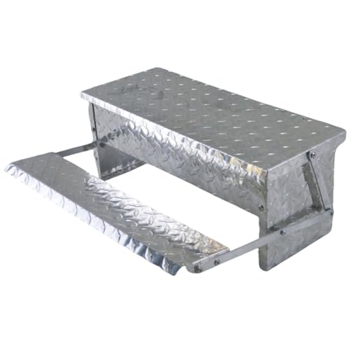 Treadle Large Poultry Feeders Aluminium Automatic Chicken Feeder No Waste Rat Proof Trough with Weatherproof Lid for Duck Fowl 18 lbs Capacity - size: 22.4"×13.5"×7.3" 18lbs