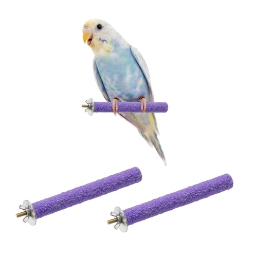 Bird Perch Stand, Colorful Paw Grinding Stick, Wood Rough-surfaced Perch Parrot Stand 15 x 1.8 Cm, (Purple, 2 Pcs), Intended for Home/Animal Parks/Pet Stores - color: Purple, size: 15 x 1.8 cm / 5.91 x 0.71 inch