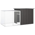 Chicken Coop Anthracite Galvanized Steel 78.7 x 35.8 x 39.4 in Outdoor Hen House Large Walk-in Chicken Run with Lockable Latch, Ventilation & Easy Assembly for Backyard Farm Garden - color: Anthracite