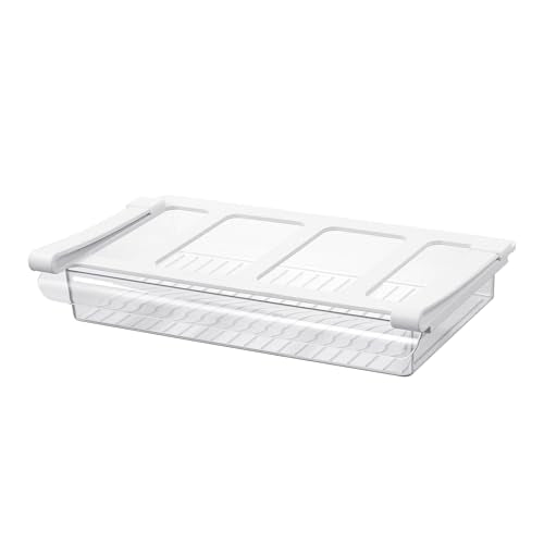 Pull-Out Fridge Drawer Organizer - Under Shelf Storage Bins for Cheese Slices, Deli Meat & Small Items - Space Saving Refrigerator Organizer (2" Height x 12.7" Width) - size: 2" Height x 12.7" Width