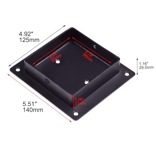 1 Pack Birdhouse Mounting Bracket for 4x4 Wood Post, Black, Metal Flange Holder for Owl Box, Bird Feeder, Mailbox