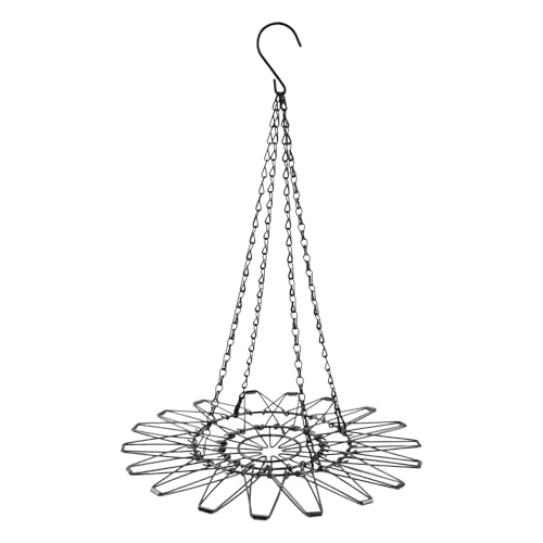 Hanging Chicken Feeder, 9.2 inches Large Poultry Vegetable Fruits Feeder Basket with 4Pcs Hanging Stainless Chain, Veggie Treat Ball for Chicken,Hens,Duck,Rabbit Coop(Size:1pc) - size: 1pc