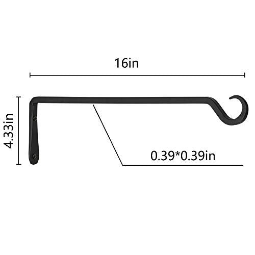 16inch 2 Pack Plant Hanger, Sturdy Hanging Plant Hangers Outdoor, Bird Feeder Hanger for Bird, Plant Hangers for Planters, Lanterns, Wind Chimes Indoor Outdoor, Upgrade Black - size: 16in-2-Black