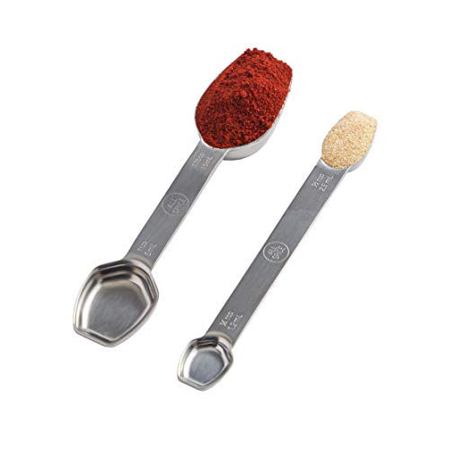 Stainless Steel Double Sided Measuring Spoon Set - size: 2 Spoon Set