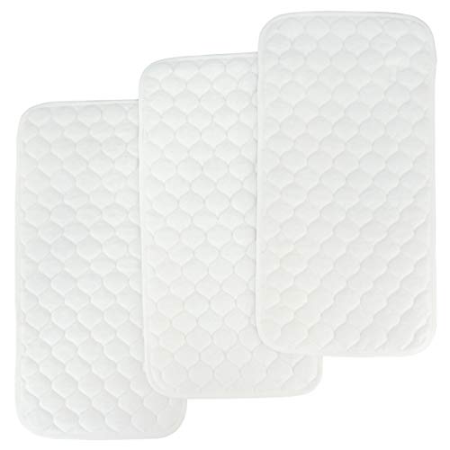 BlueSnail Quilted Thicker Waterproof Changing Pad Liners,3 Count(Snow White 13” x 27”) - color: Snow White (13” X 27”)