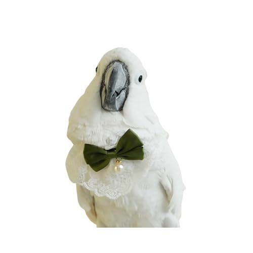 Bird Collar, Bird Clothes, Parrot Bird Supplies, Cute Collar for Medium and Large Birds Eclectus Cockatoo African Grey Amazon Bow Tie Scarf Super Cute Costume Photo Prop for Parrots (Green Collar) - style: Green Collar