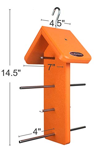 Recycled Double Oriole Orange Fruit Feeder | Made from recycled milk jugs