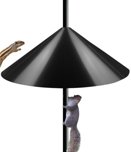 19 Inch Wide Squirrel Baffle for Bird Feeder Pole, Outside Pole Mount Stopper & Bird House Guard for Outdoor Shepherd’s Hook, Black, 1 Pack - color: Black