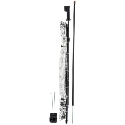 Premier 1 PoultryNet® Electric Net Gate for Chickens – 48" H x 4'L | Black/white net, drivable posts. Open without turning off the energizer. For chickens, ducks & geese. Fits PoultryNet fences.