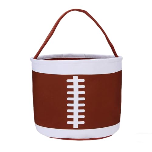 XinblueCo Baseball Basket Easter Baskets for Canvas Easter Egg Hunt Baskets - color: football basket3