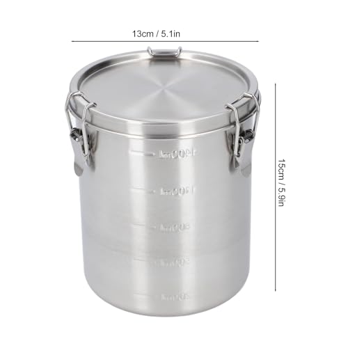 Pongnas Stainless Steel Pet Food Container, Metal Dog Food Container for Dog Food, Cat Food, and Bird Seeds, Compact Kitchen Storage Ideal for Countertop Display(1600ML)