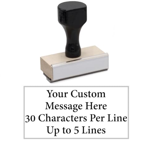 Infusion Custom Text Traditional Wood Stamp with Plastic Handle, 1" x 2" - size: 1" x 2"